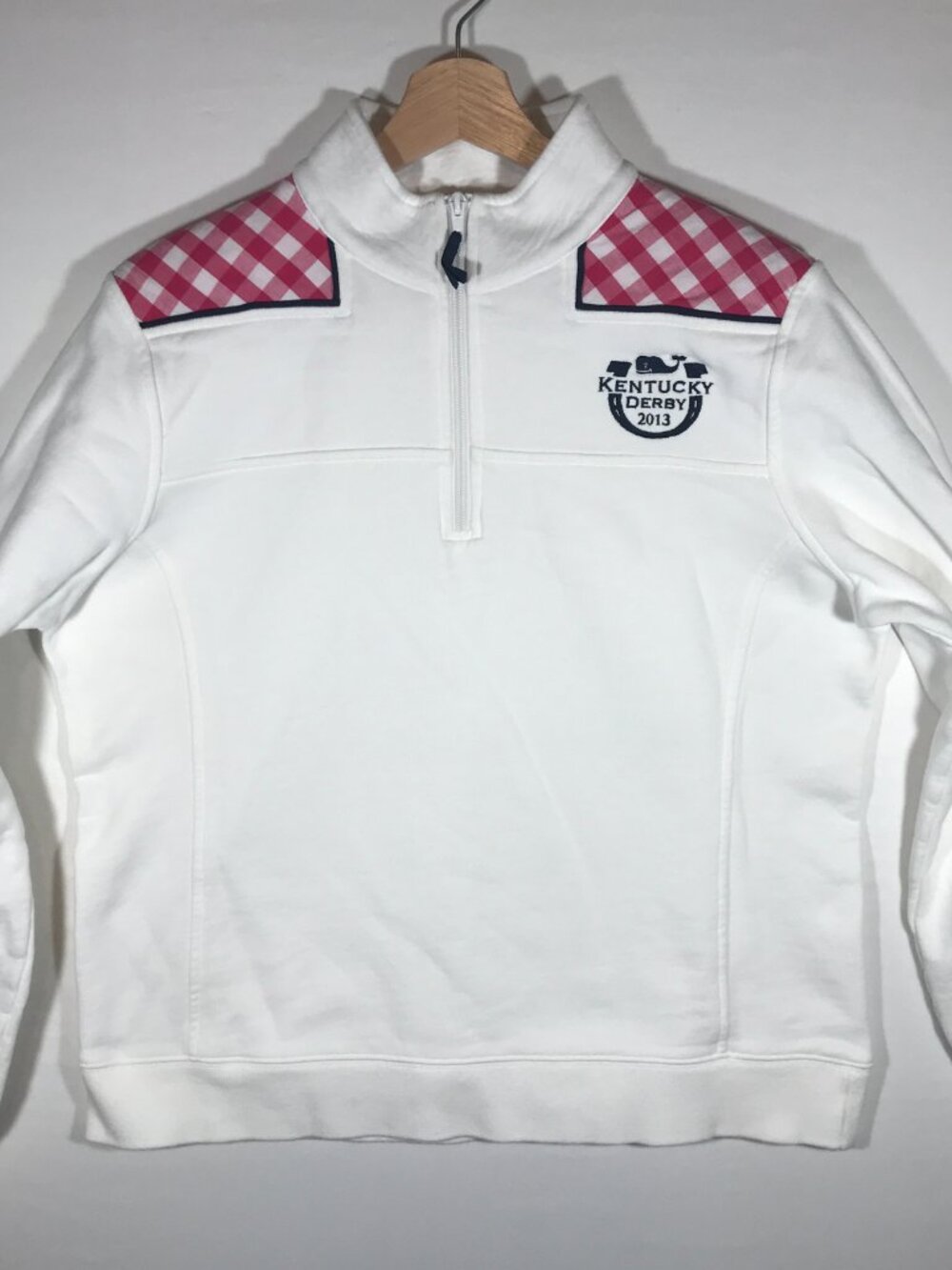Vineyard Vines Women's Large White 1/4 Zip Long Sleeve Sweatshirt